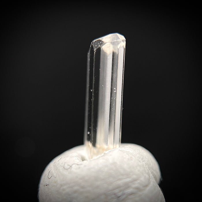 0.355 carat Burmese phenakite drill bit crystal for sale, glass clear, natural termination available at sanctuaryofstones.com photo 4