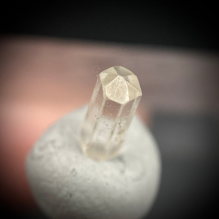0.415 carat Burmese phenakite drill bit crystal for sale, glass clear, natural termination available at sanctuaryofstones.com photo 3