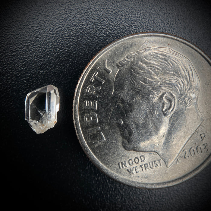 0.43 carat Burmese phenakite drill bit crystal for sale, glass clear, natural termination available at sanctuaryofstones.com photo 6