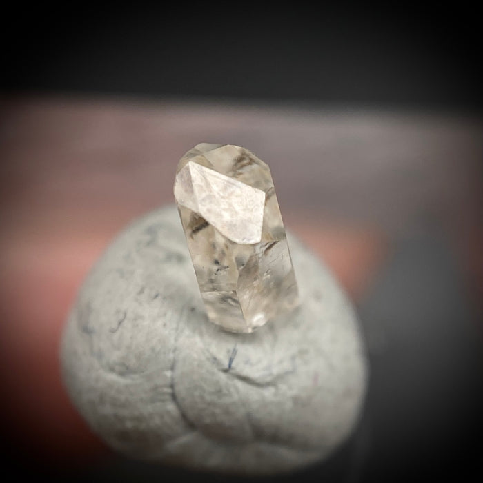 0.43 carat Burmese phenakite drill bit crystal for sale, glass clear, natural termination available at sanctuaryofstones.com photo 3