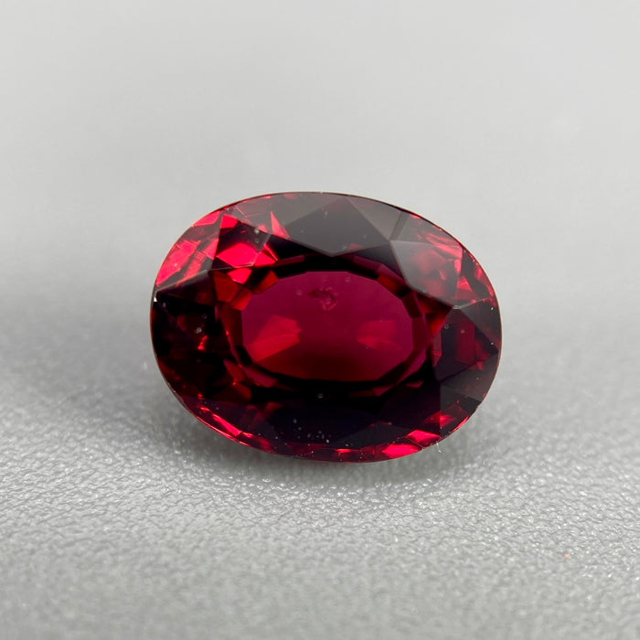 untreated, unheated Burmese pigeon blood red spinel oval gemstone, 1.31 carats, from sanctuary of stones dot com, image 1