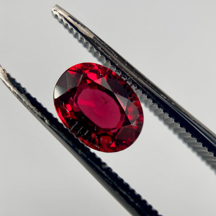 untreated, unheated Burmese pigeon blood red spinel oval gemstone, 1.31 carats, from sanctuary of stones dot com, image 9
