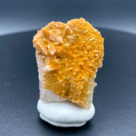 Large Mexican danburite crystal specimen with druzy quartz and golden calcite coating weighing 39.46 grams available on sanctuary of stones dot com photo 1