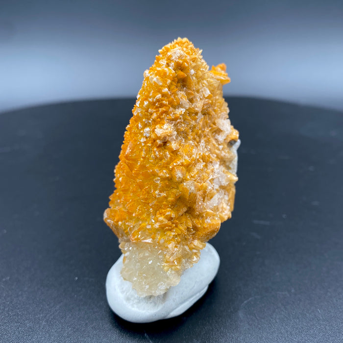 Large Mexican danburite crystal specimen with druzy quartz and golden calcite coating weighing 80.80 grams available on sanctuary of stones dot com photo 3