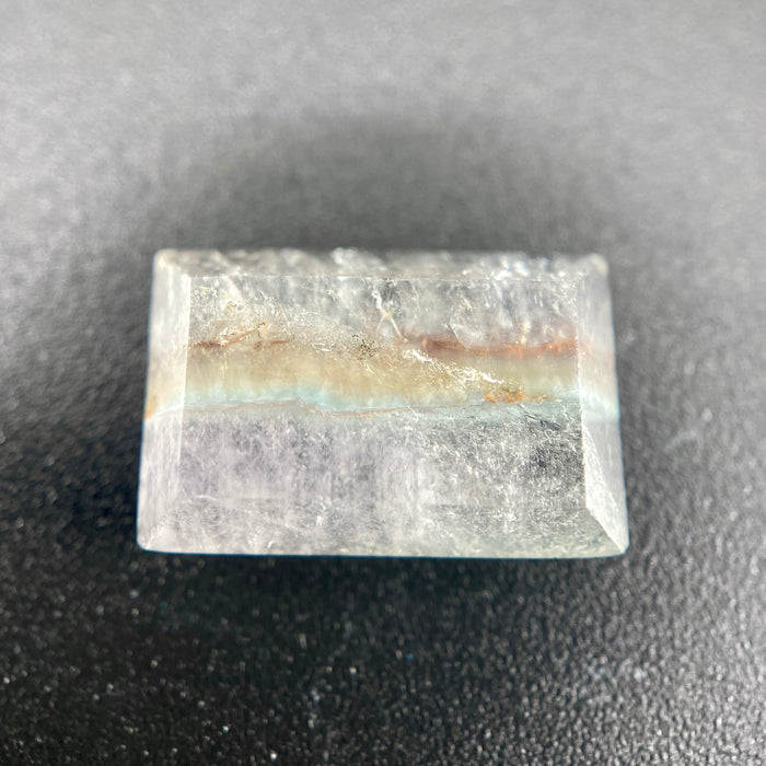Gilalite in quartz, also known as Medusa Quartz, fancy rectangle cabochon 5.10 carats available on sanctuary of stones dot com