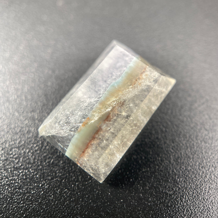 Gilalite in quartz, also known as Medusa Quartz, fancy rectangle cabochon 5.10 carats available on sanctuary of stones dot com