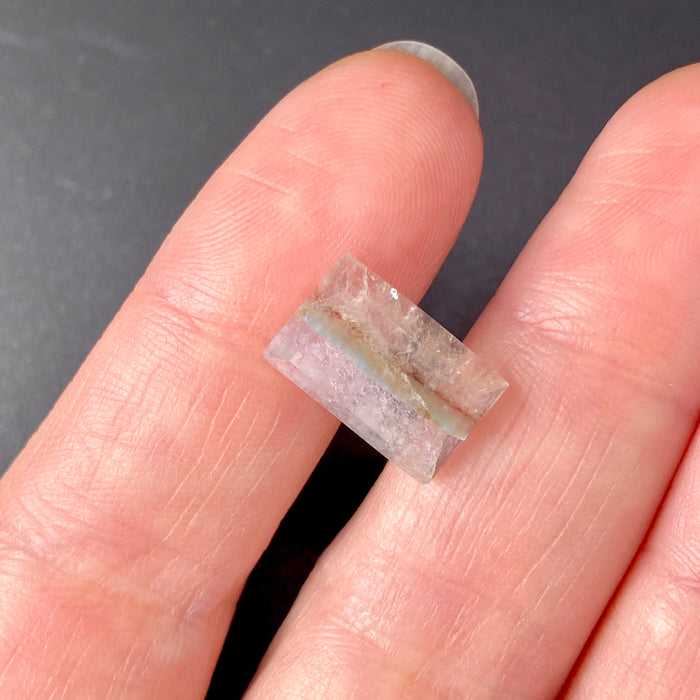Gilalite in quartz, also known as Medusa Quartz, fancy rectangle cabochon 5.10 carats available on sanctuary of stones dot com