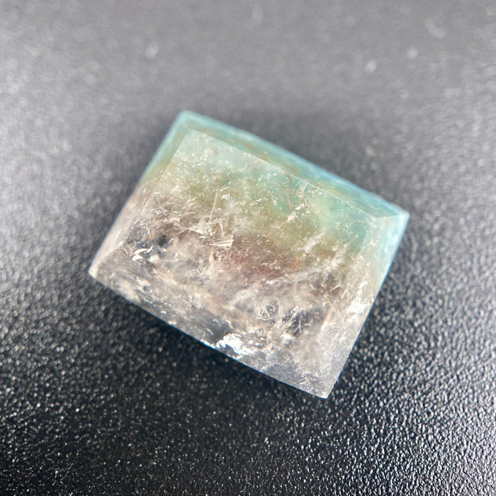 Gilalite in quartz, also known as Medusa Quartz, fancy rectangle cabochon 5.70 carats available on sanctuary of stones dot com