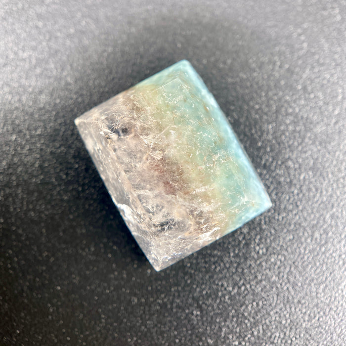 Gilalite in quartz, also known as Medusa Quartz, fancy rectangle cabochon 5.70 carats available on sanctuary of stones dot com