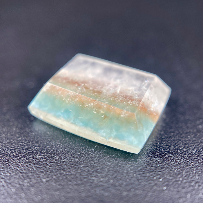 Gilalite in quartz, also known as Medusa Quartz, fancy rectangle cabochon 5.70 carats available on sanctuary of stones dot com