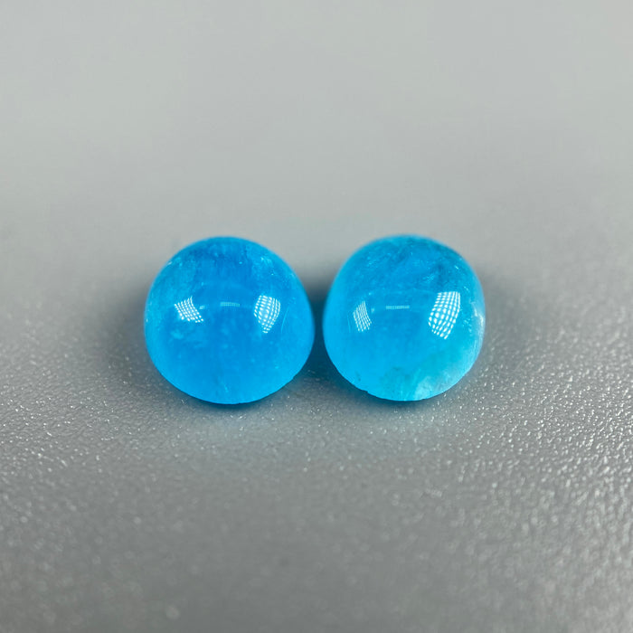 1.85 cttw. Hemimorphite Round Cabochon Pair