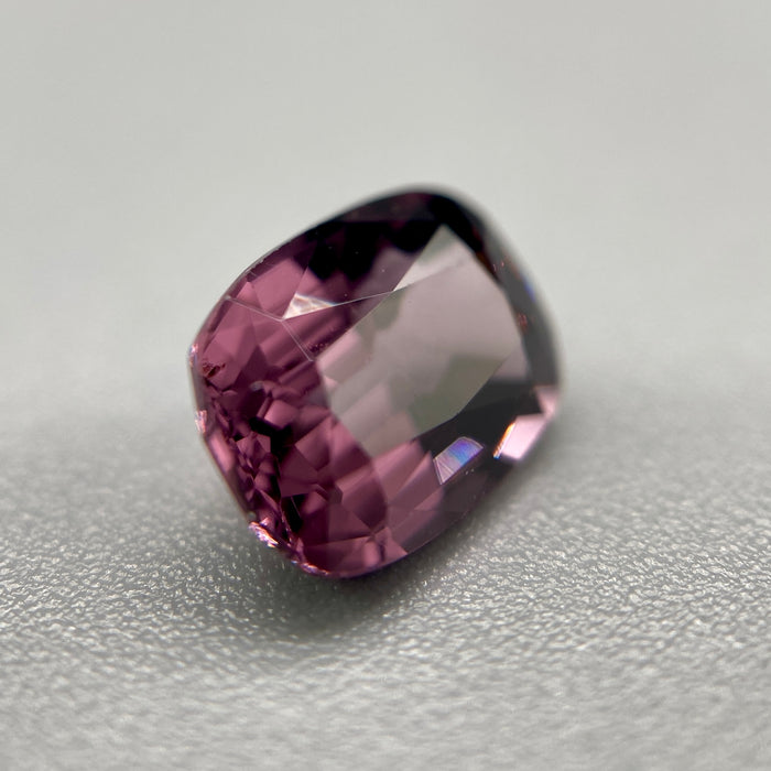 1.55 ct. Spinel Violet-Rose color, unheated and untreated, natural gemstone, elongated cushion cut, eye clean clarity, available on sanctuaryofstones.com, sanctuary of stones dot com, photo5