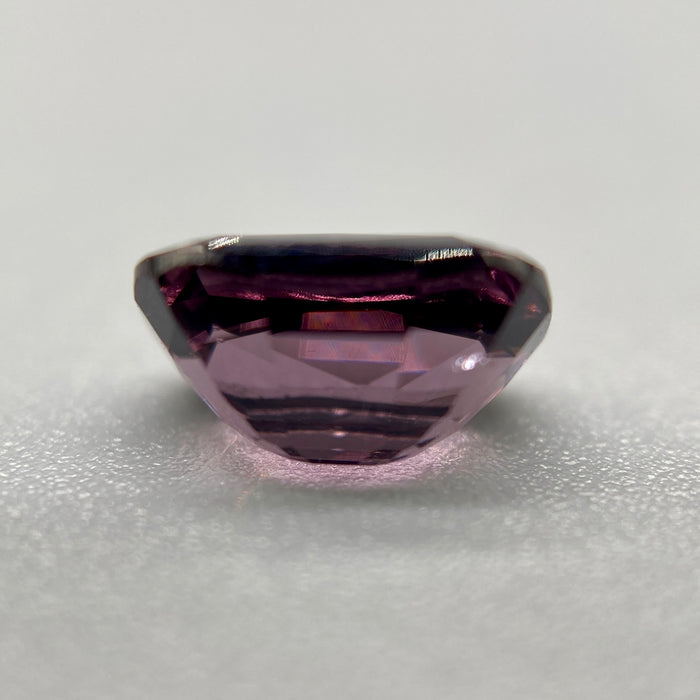 1.55 ct. Spinel Violet-Rose color, unheated and untreated, natural gemstone, elongated cushion cut, eye clean clarity, available on sanctuaryofstones.com, sanctuary of stones dot com, photo3