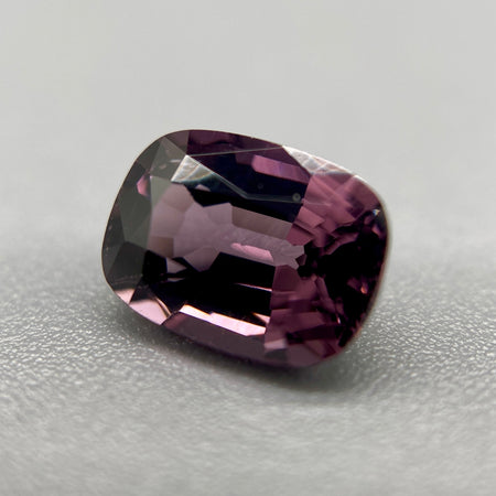 1.55 ct. Spinel Violet-Rose color, unheated and untreated, natural gemstone, elongated cushion cut, eye clean clarity, available on sanctuaryofstones.com, sanctuary of stones dot com, photo1