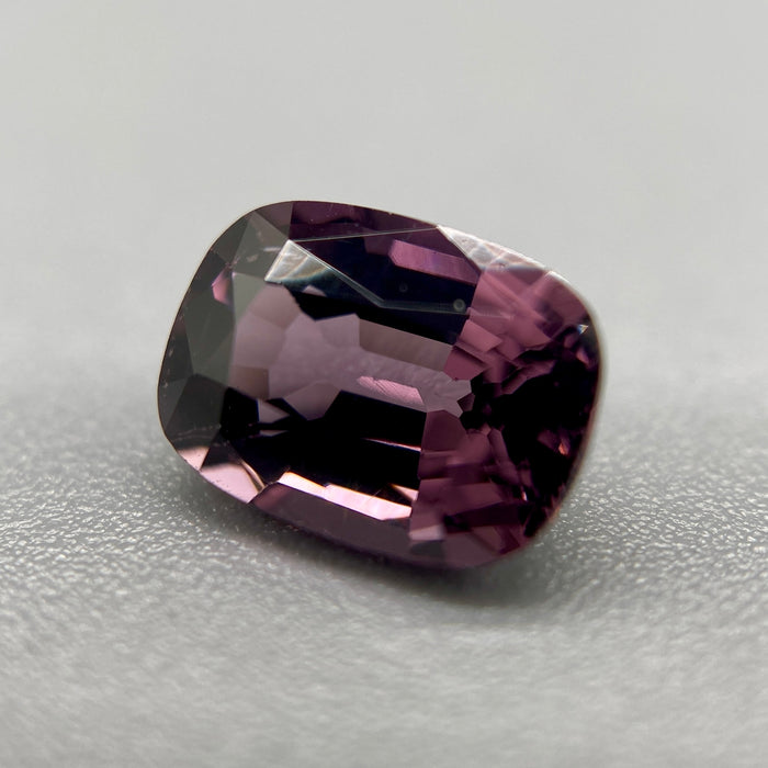 1.55 ct. Spinel Violet-Rose color, unheated and untreated, natural gemstone, elongated cushion cut, eye clean clarity, available on sanctuaryofstones.com, sanctuary of stones dot com, photo1