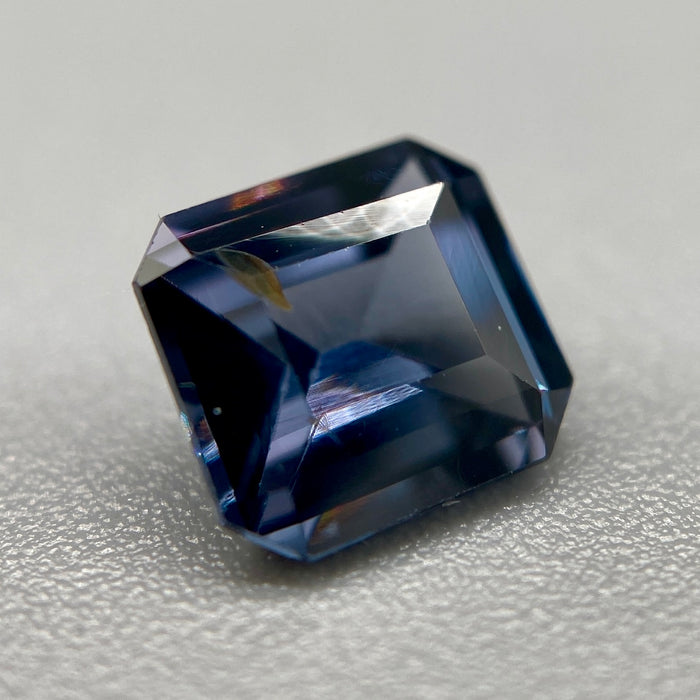 0.90 ct. Spinel from Burma, Inky Blue with Violet Undertones, VS clarity, square emerald cut, unheated, untreated, available at sanctuaryofstones.com, sanctuary of stones dot com, photo6