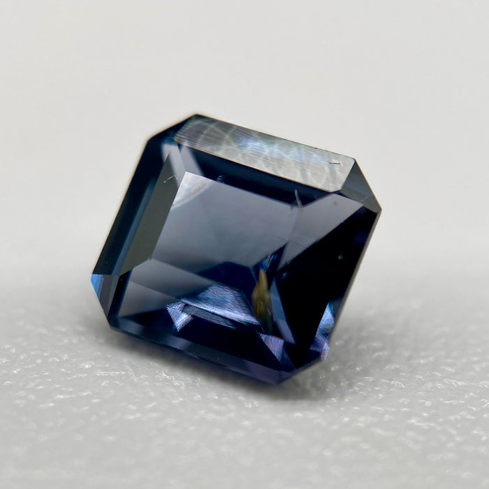 0.90 ct. Spinel from Burma, Inky Blue with Violet Undertones, VS clarity, square emerald cut, unheated, untreated, available at sanctuaryofstones.com, sanctuary of stones dot com, photo5