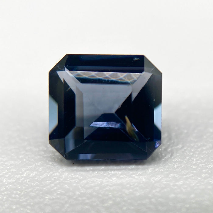 0.90 ct. Spinel from Burma, Inky Blue with Violet Undertones, VS clarity, square emerald cut, unheated, untreated, available at sanctuaryofstones.com, sanctuary of stones dot com, photo7