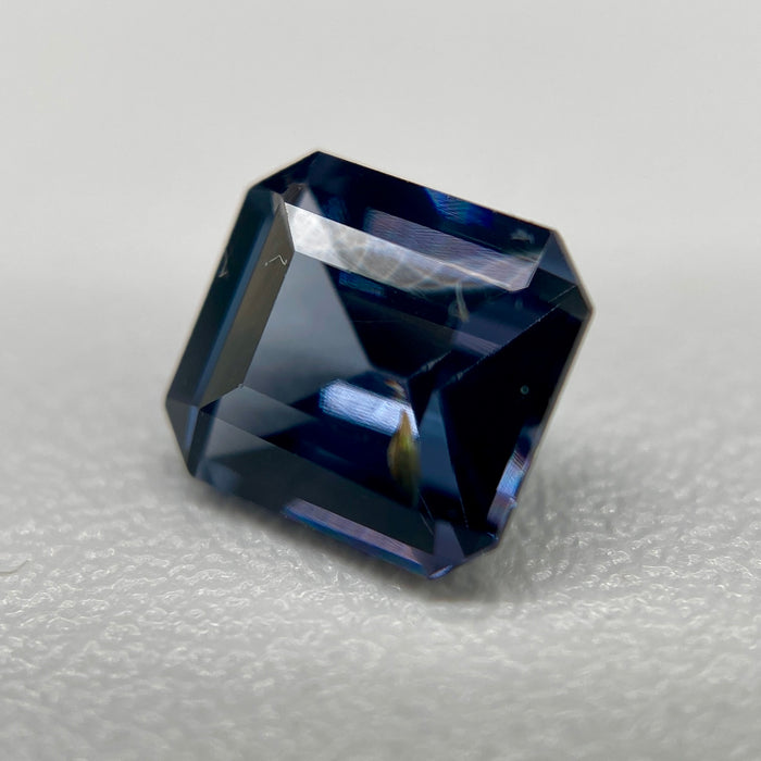 0.90 ct. Spinel from Burma, Inky Blue with Violet Undertones, VS clarity, square emerald cut, unheated, untreated, available at sanctuaryofstones.com, sanctuary of stones dot com, photo3