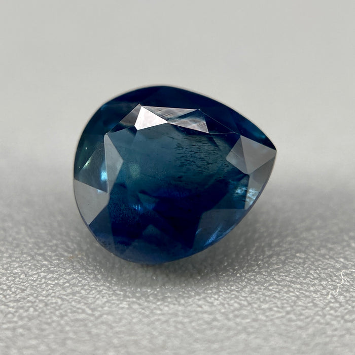 1.05 ct. Sri Lanka Ceylon sapphire pear cut unheated slightly included clarity deep blue with teal undertones available at sanctuaryofstones.com sanctuary of stones dot com, photo7