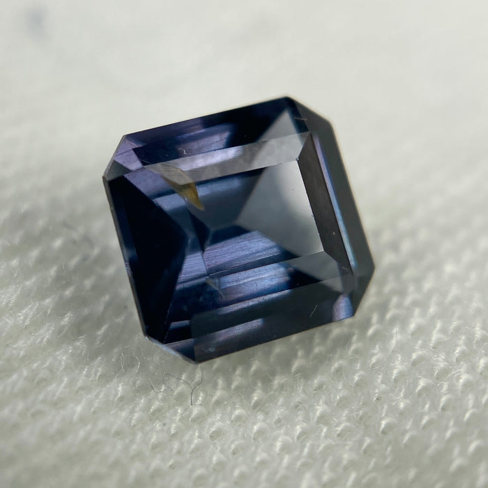 0.90 ct. Spinel from Burma, Inky Blue with Violet Undertones, VS clarity, square emerald cut, unheated, untreated, available at sanctuaryofstones.com, sanctuary of stones dot com, photo8