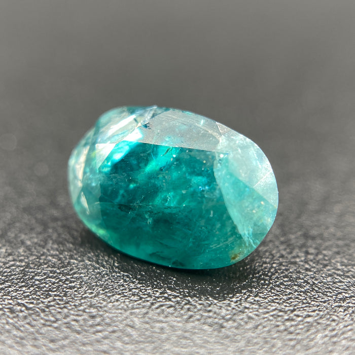 1.44 ct. Grandidierite mixed cut, untreated, Madagascar origin, semi-translucent, vivid medium-deep green-blue teal color, available on sanctuaryofstones.com sanctuary of stones dot com, photo5