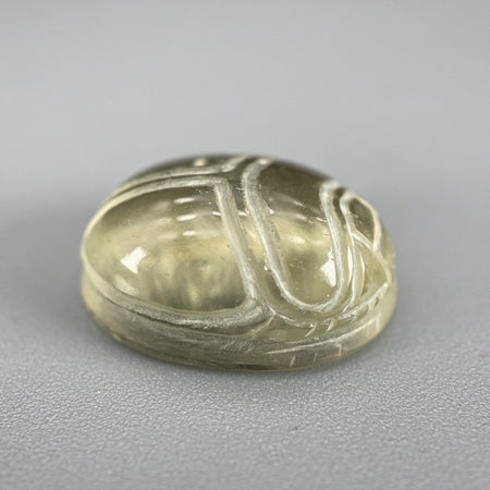 9.86 carat Libyan Dessert Glass scarab carving cabochon available on sanctuary of stones dot com photo1