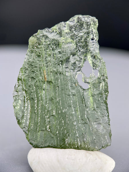 Raw moldavite tektite specimen, genuine, authentic 1.265 gram moldavite available at sanctuaryofstones.com