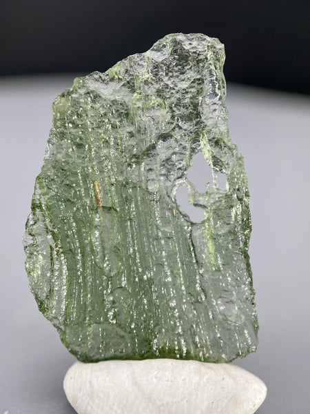 Raw moldavite tektite specimen, genuine, authentic 1.265 gram moldavite available at sanctuaryofstones.com