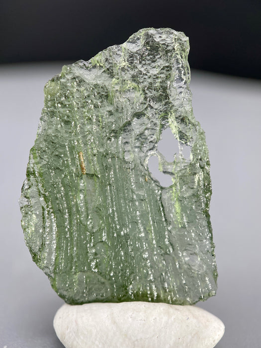 Raw moldavite tektite specimen, genuine, authentic 1.265 gram moldavite available at sanctuaryofstones.com