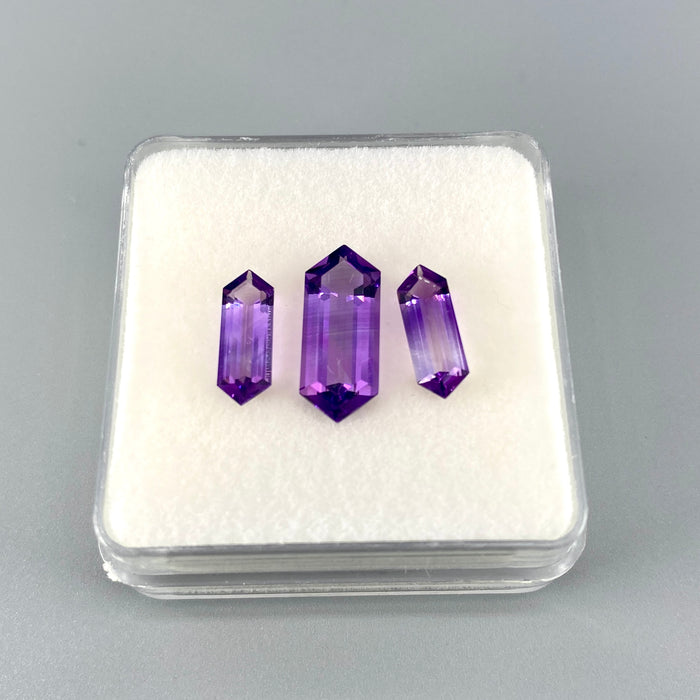4.17 ctw. Rare Moroccan Amethyst Elongated Hexagonal Set