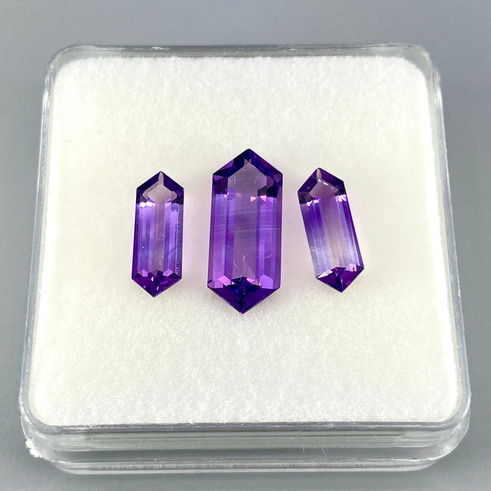 4.17 ctw. Rare Moroccan Amethyst Elongated Hexagonal Set