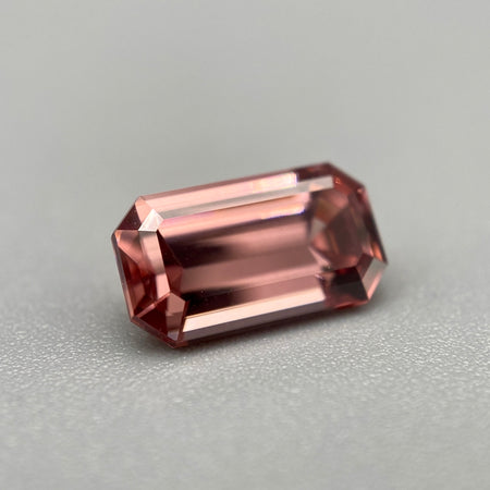 2.54 carat antique rose colored emerald cut zircon gemstone from mozambique available on sanctuary of stones dot com photo 4