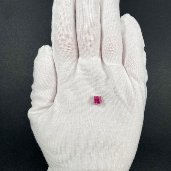 Extremely rare red beryl crystal on matrix, 1.67 carats, two natural crystal faces, raspberry red color great translucency, available at sanctuaryofstones.com