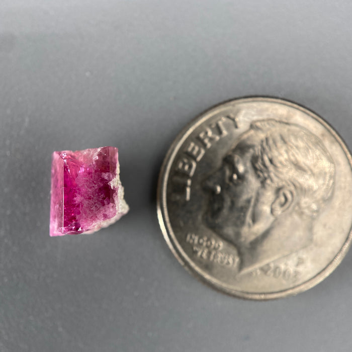 Extremely rare red beryl crystal on matrix, 1.67 carats, two natural crystal faces, raspberry red color great translucency, available at sanctuaryofstones.com