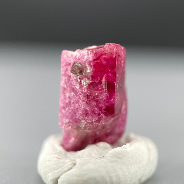 Extremely rare red beryl twin crystal 2.22 carats, hexagonal shape twins, raspberry red color great translucency, available at sanctuaryofstones.com