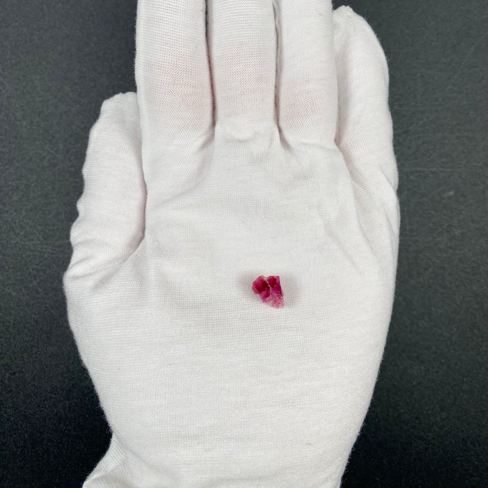 Extremely rare red beryl twin crystal 2.22 carats, hexagonal shape twins, raspberry red color great translucency, available at sanctuaryofstones.com