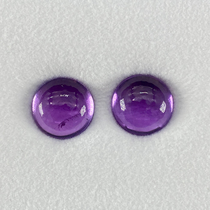 6.80 cttw. Unheated Rwandan Amethyst Round Cabochon Pair