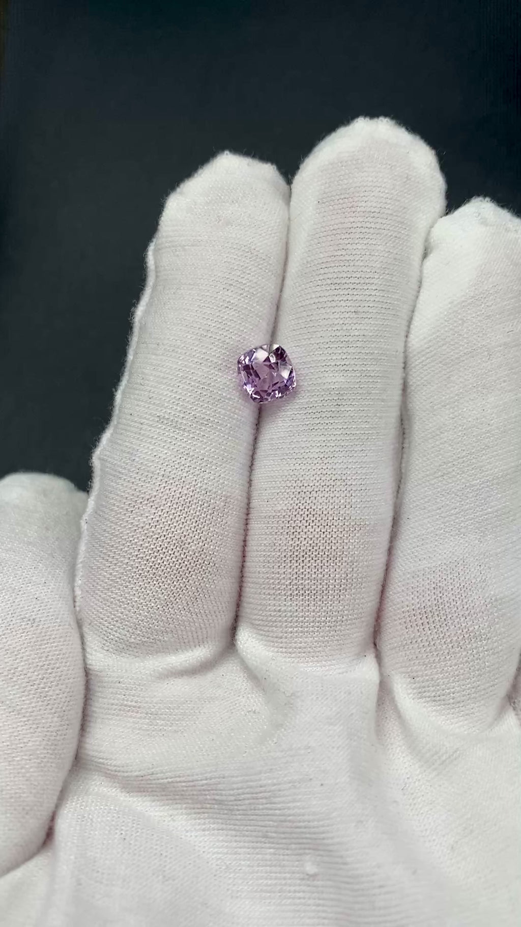 1.95 ct. Kunzite from afghanistan, cushion cut, VVS clarity, untreated, available on sanctuaryofstones.com sanctuary of stones dot com, video