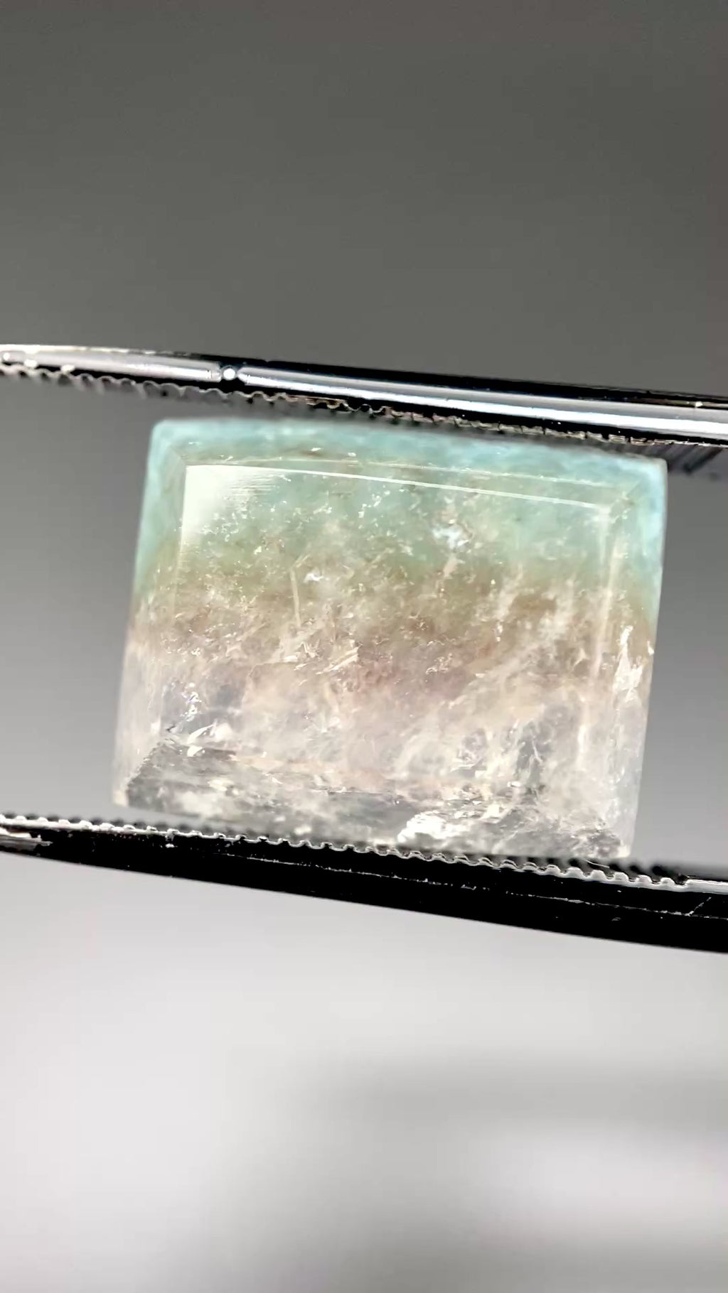 Gilalite in quartz, also known as Medusa Quartz, fancy rectangle cabochon 5.70 carats available on sanctuary of stones dot com