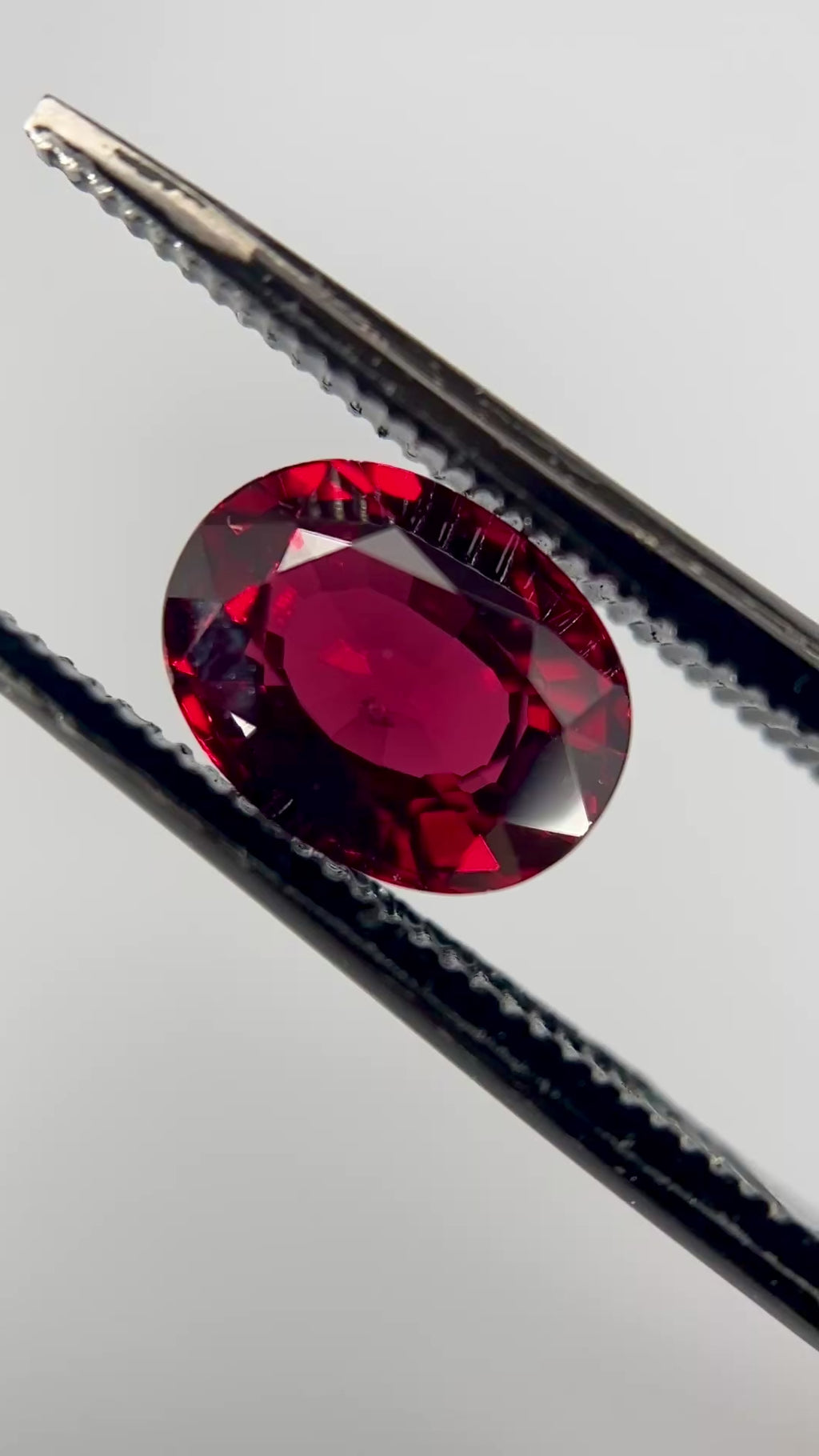 untreated, unheated Burmese pigeon blood red spinel oval gemstone, 1.31 carats, from sanctuary of stones dot com, video