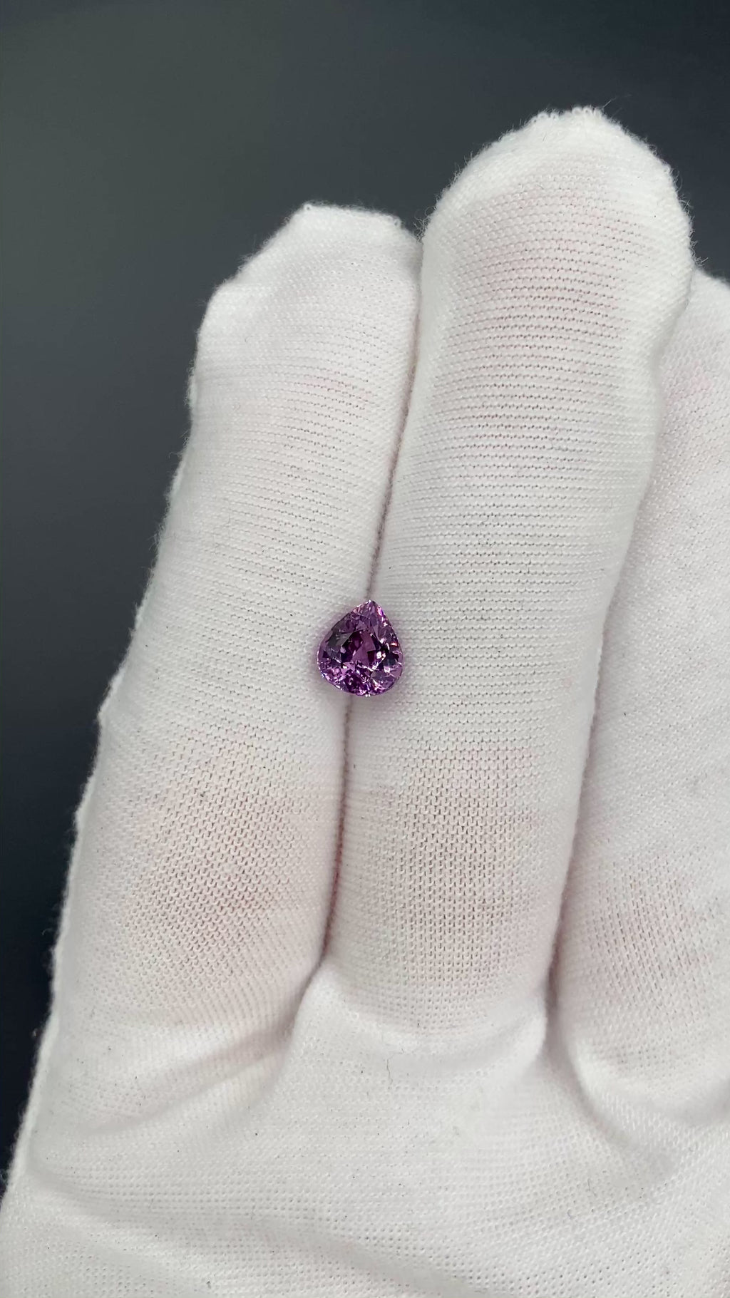 1.80 ct. Spinel from Burma, Vivid Pinkish-Purple, GFCO Certified gemstone, unheated and untreated, eye clean clarity, available at sanctuaryofstones.com, sanctuary of stones dot com, video