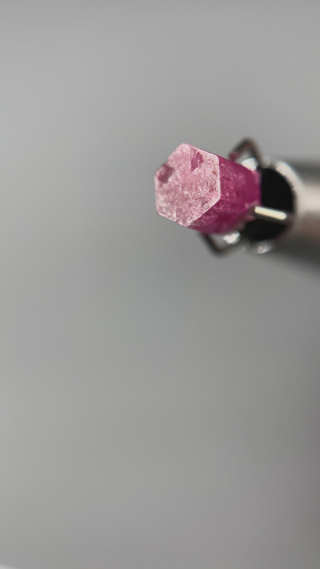 extremely rare red beryl (bixbite) crystal raspberry red hexagonal crystal of 0.56 carats available at sanctuaryofstones.com