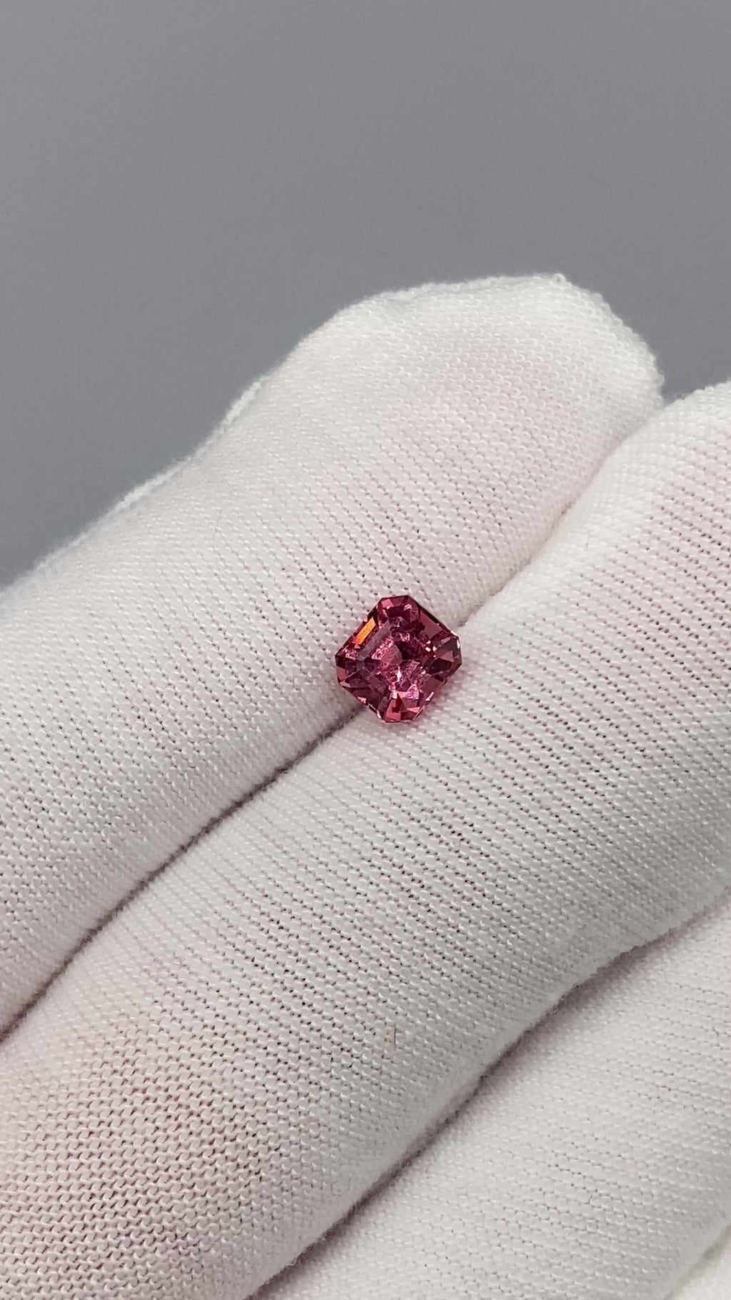 1.05 ct. Spinel (Medium-Deep Rose) from Tajikistan, untreated, asscher cut, VS clarity, available on sanctuaryofstones.com sanctuary of stones dot com, video