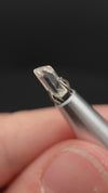 0.585 carat Burmese phenakite drill bit crystal for sale, glass clear, natural termination available at sanctuaryofstones.com video