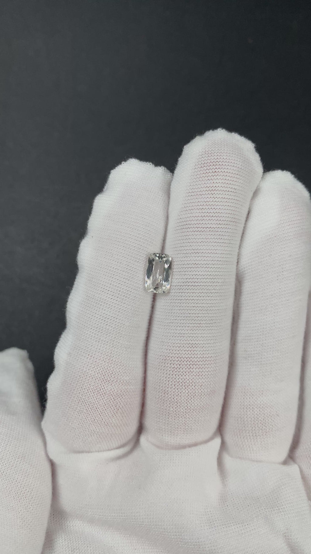 Colorless Brazilian phenakite gemstone, fancy rectangle cut, 1.155 carats, VVS clarity, available at sanctuaryofstones.com