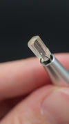 1.03 carat Burmese phenakite drill bit crystal for sale, glass clear, natural termination available at sanctuaryofstones.com video