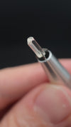 0.355 carat Burmese phenakite drill bit crystal for sale, glass clear, natural termination available at sanctuaryofstones.com video
