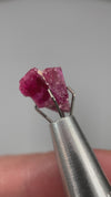 Extremely rare red beryl twin crystal 2.22 carats, hexagonal shape twins, raspberry red color great translucency, available at sanctuaryofstones.com