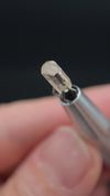 0.725 carat Burmese phenakite drill bit crystal for sale, glass clear, natural termination available at sanctuaryofstones.com video